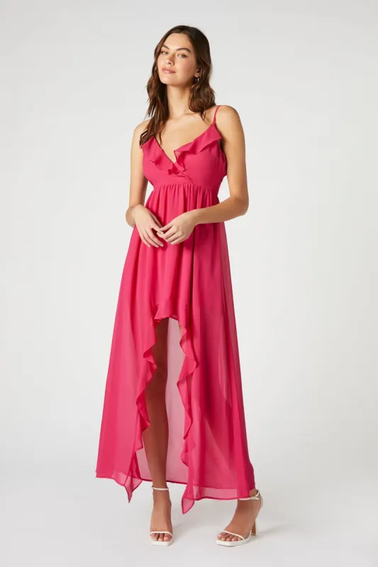 Robe asymétrique volantée en chiffon sold by Urban Planet