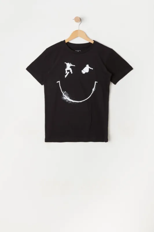 Boys Smiley Face Graphic T-Shirt sold by Urban Planet