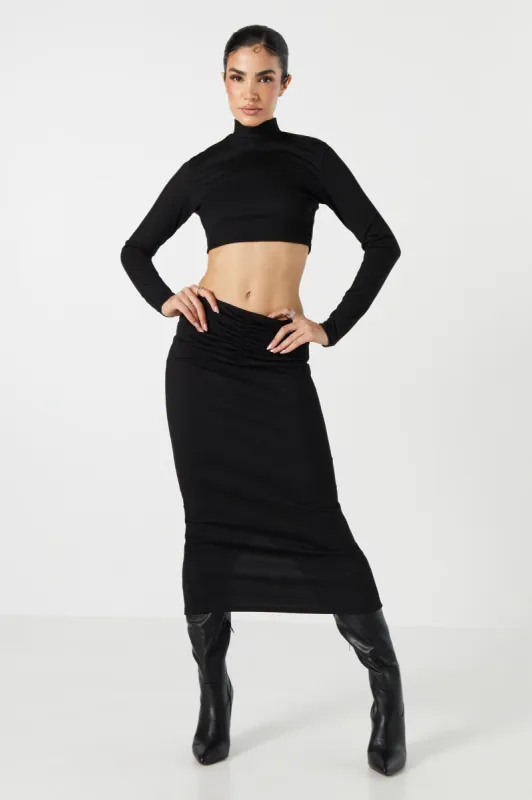 Ruched Midi Skirt sold by Urban Planet