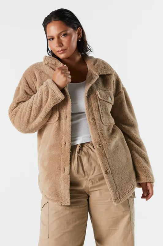 Plush Shacket sold by Urban Planet
