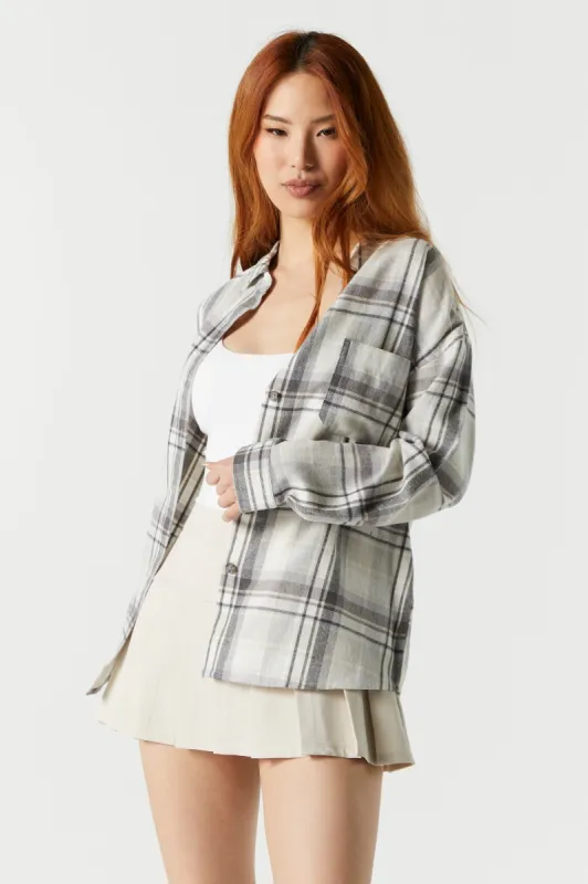 Tan Plaid Flannel sold by Urban Planet