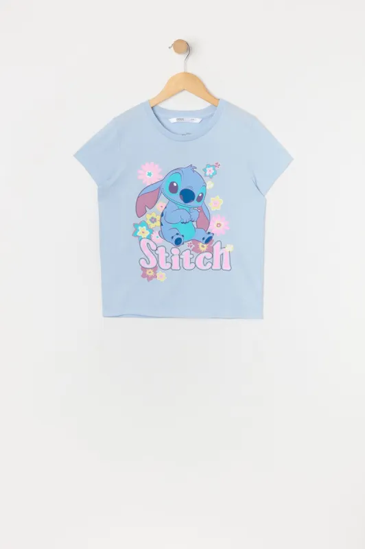 Girls Stitch Flower Graphic T-Shirt sold by Urban Planet