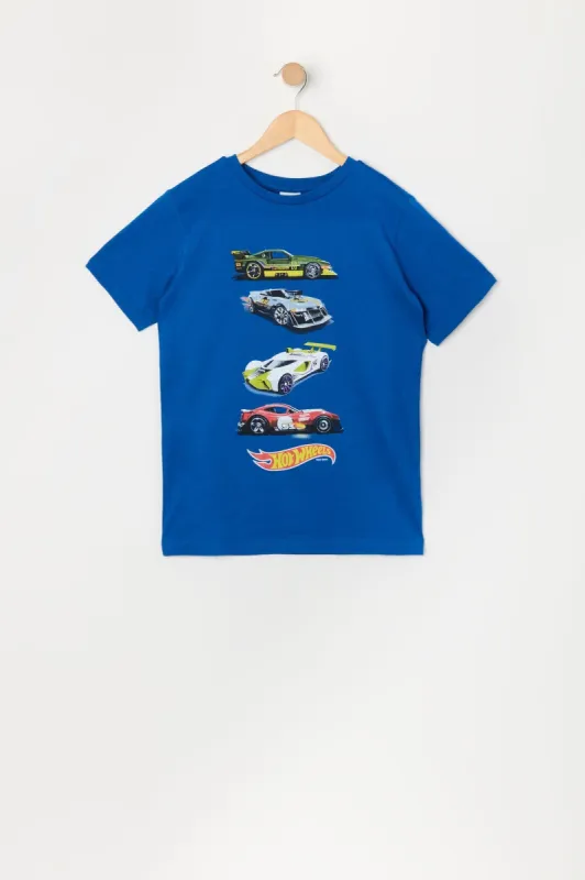Boys Hot Wheels™ Blue Graphic T-Shirt sold by Urban Planet