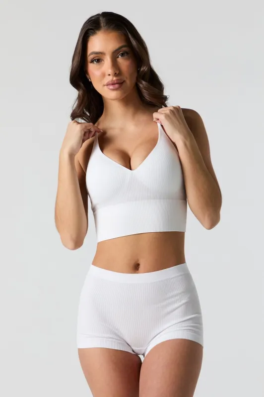 Seamless Ribbed Bralette with Built In Bra Cups sold by Urban Planet