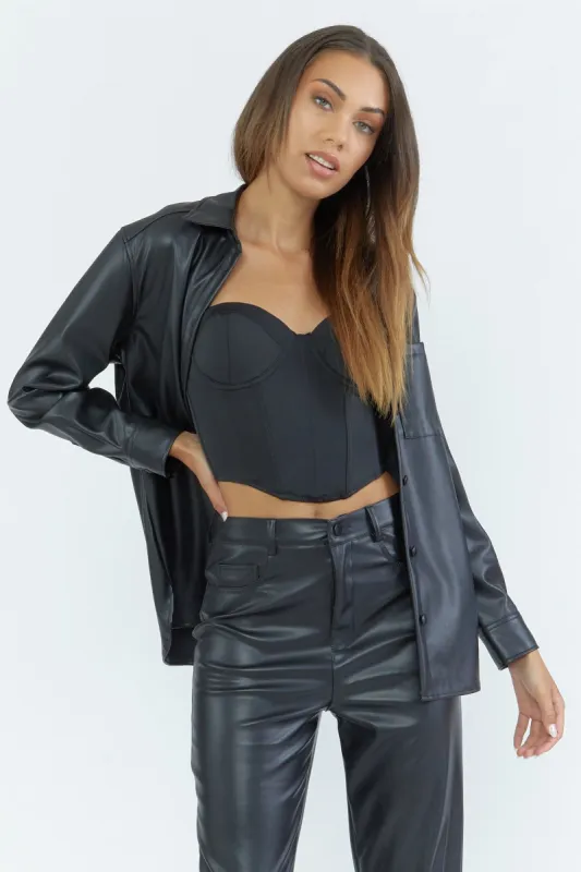 Faux Leather Shacket sold by Urban Planet