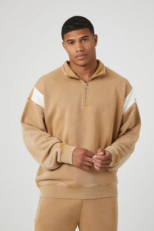 Striped Quarter Zip Sweatshirt sold by Urban Planet
