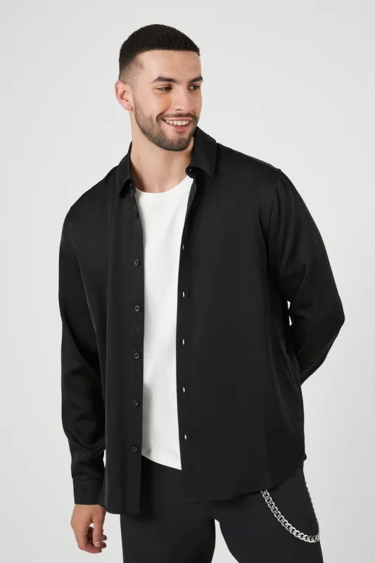 Satin Button-Up Top sold by Urban Planet