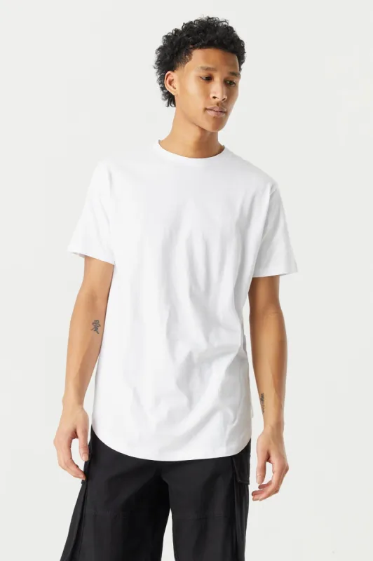 Solid Basic Curved Hem T-Shirt made by Urban Planet