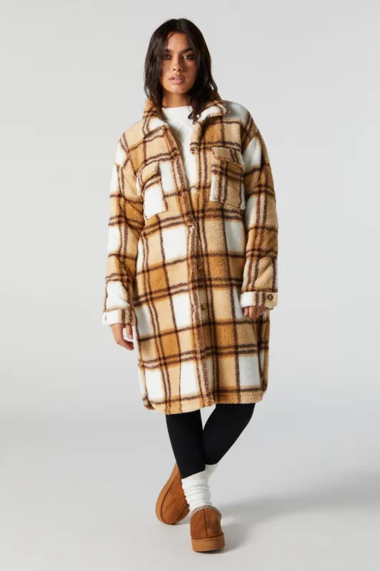 Surchemise longue en Sherpa à carreaux sold by Urban Planet