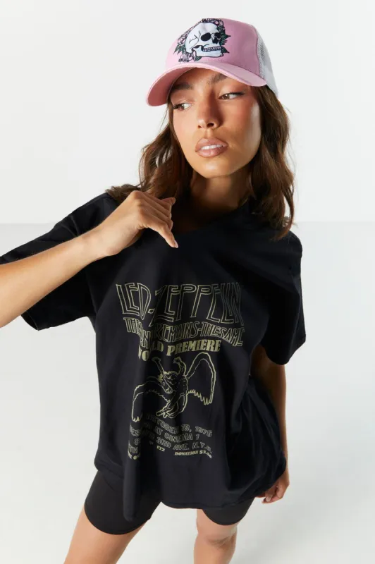T-shirt coupe garçonne à imprimé Led Zeppelin sold by Urban Planet