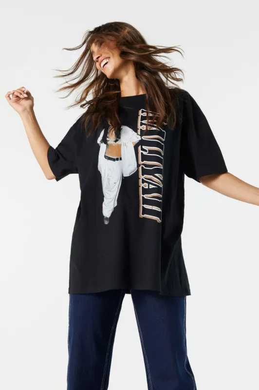 T-shirt coupe garçonne à imprimé Aaliyah sold by Urban Planet