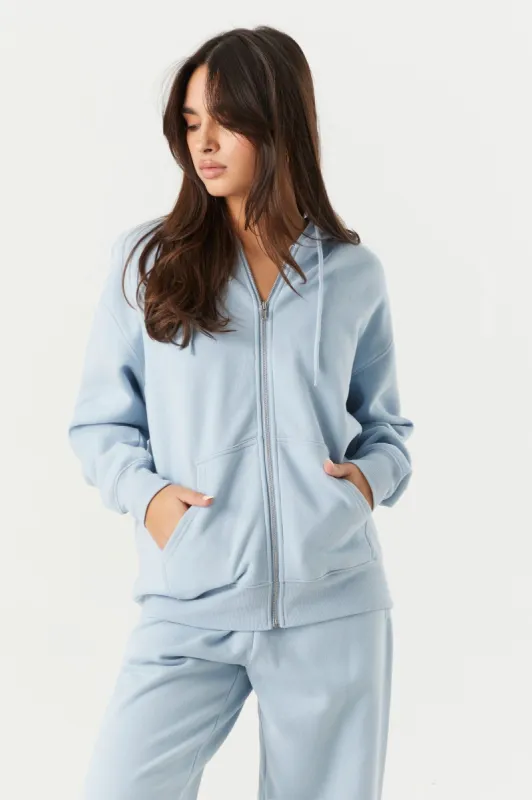 Haut surdimensionné à capuchon en molleton colore avec fermeture à glissière sold by Urban Planet