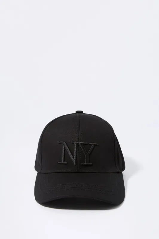 Casquette de baseball noir avec motif brodé NY sold by Urban Planet