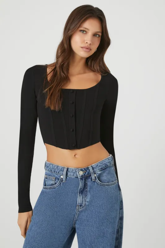 Haut court boutonné en tricot sold by Urban Planet