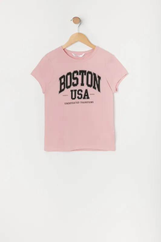 Girls Boston Graphic T-Shirt sold by Urban Planet