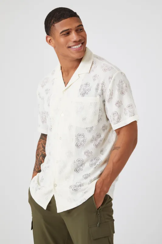 Jacquard Button-Up Top sold by Urban Planet