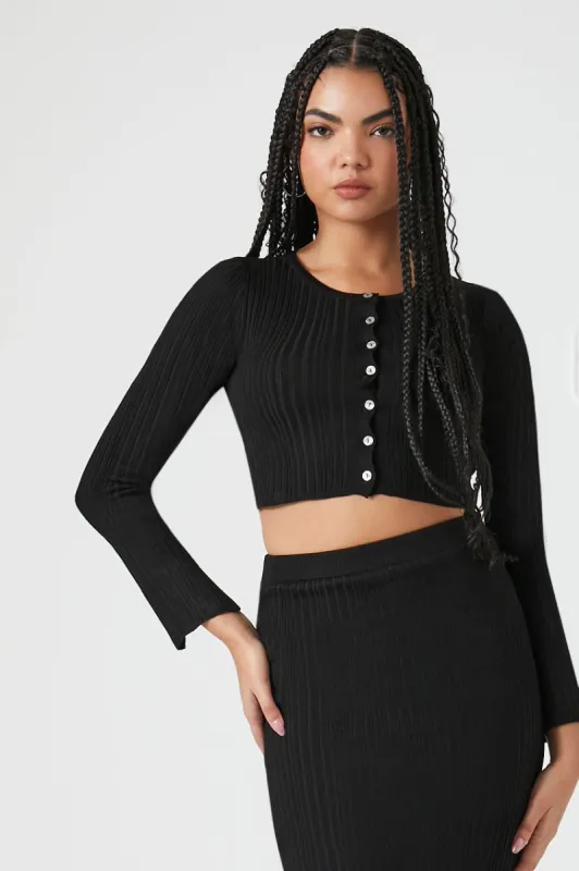 Ribbed Knit Long Sleeve Top and Skirt Set sold by Urban Planet