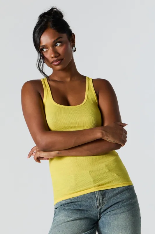 Ribbed Scoop Neck Tank sold by Urban Planet