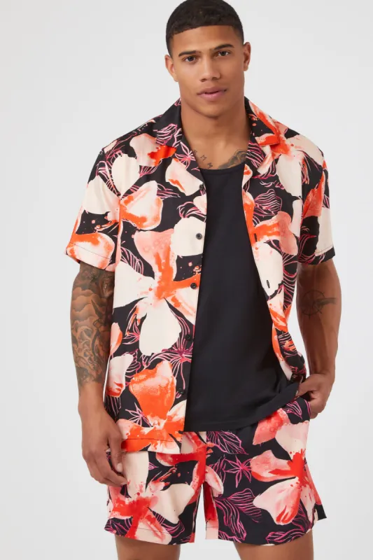 Satin Floral Print Button-Up Top sold by Urban Planet