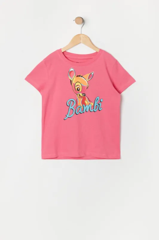 Girls Pink Bambi Graphic T-Shirt sold by Urban Planet