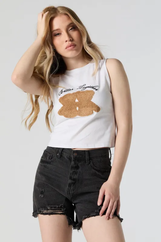 Better Together Chenille Embroidered Cropped Tank sold by Urban Planet
