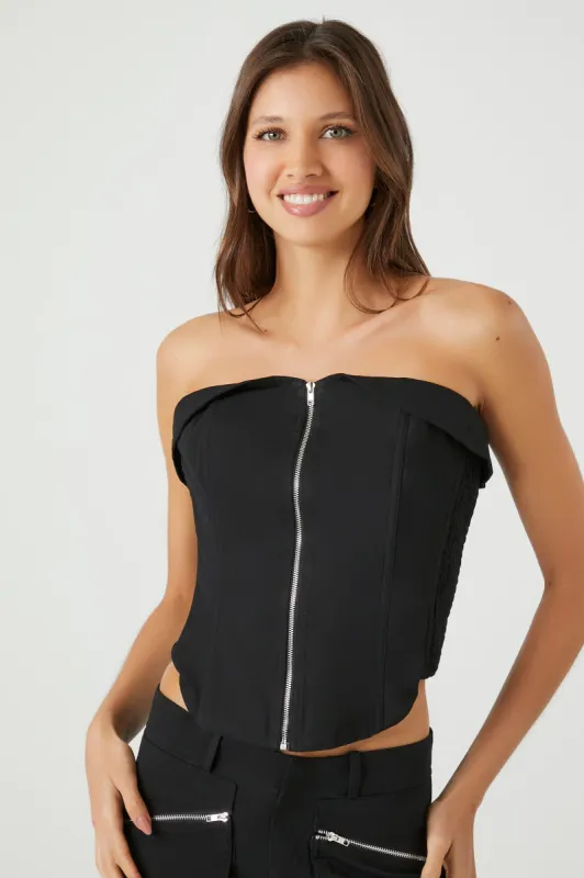 Zip Up Tube Top made by Forever 21