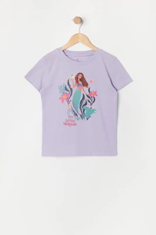 Girls Purple Little Mermaid Graphic T-Shirt sold by Urban Planet