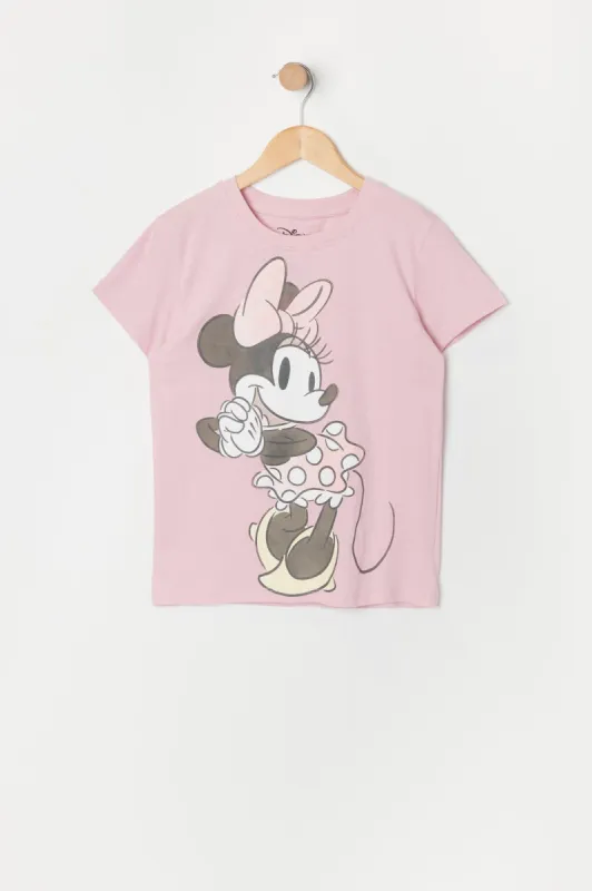 Girls Pink Minnie Graphic T-Shirt sold by Urban Planet