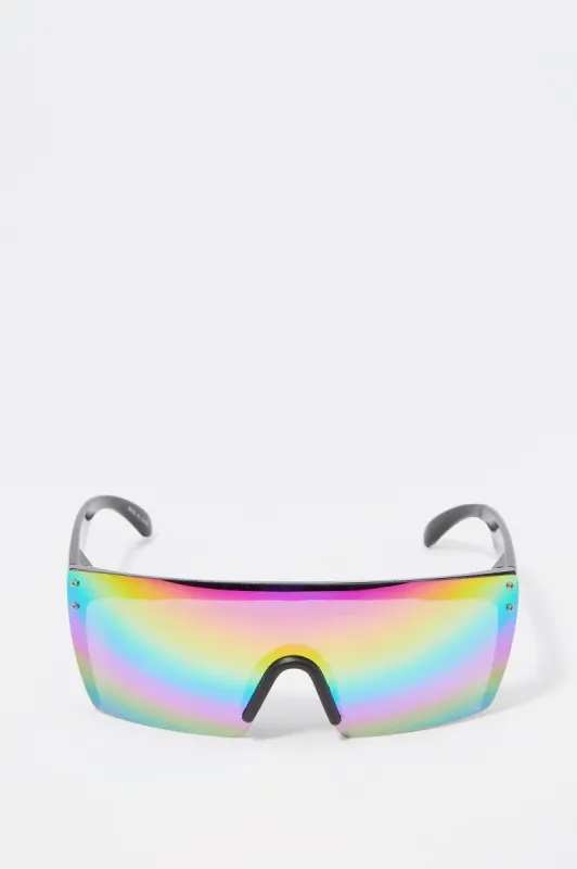 Rimless Rainbow Lens Shield Sunglasses sold by Urban Planet