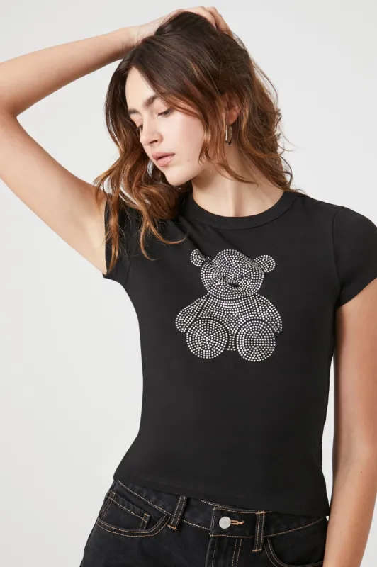 Rhinestone Teddy Bear T-Shirt sold by Urban Planet