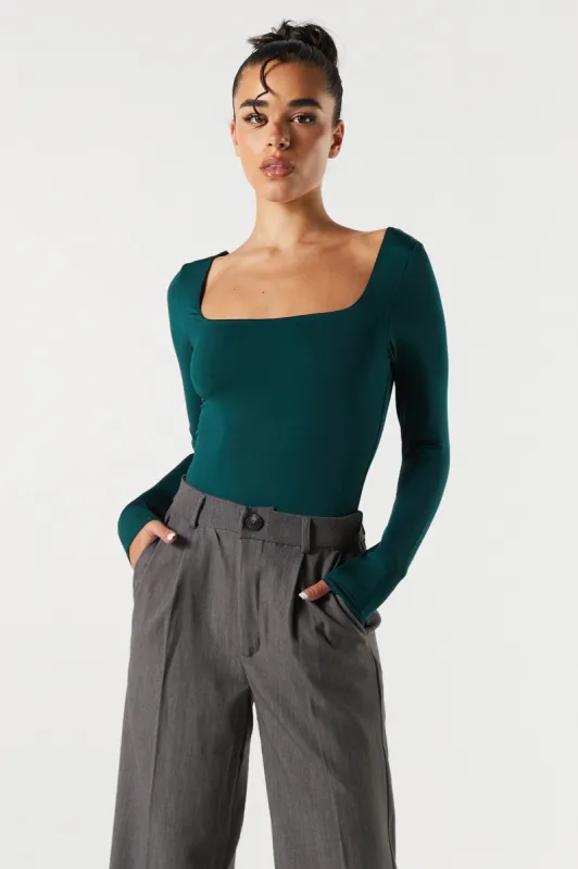 Contour Square Neck Long Sleeve Bodysuit sold by Urban Planet