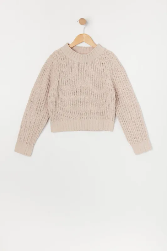 Girls Knit Crewneck Sweater sold by Urban Planet