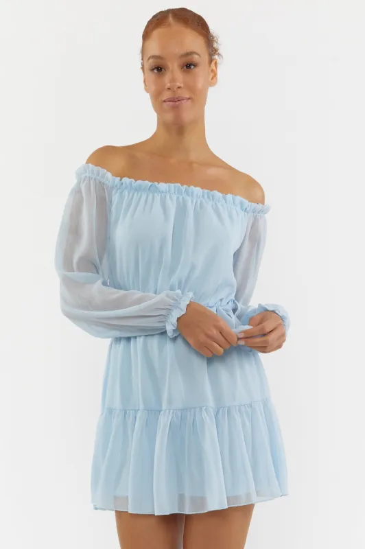 Off The Shoulder Mesh Mini Dress sold by Urban Planet