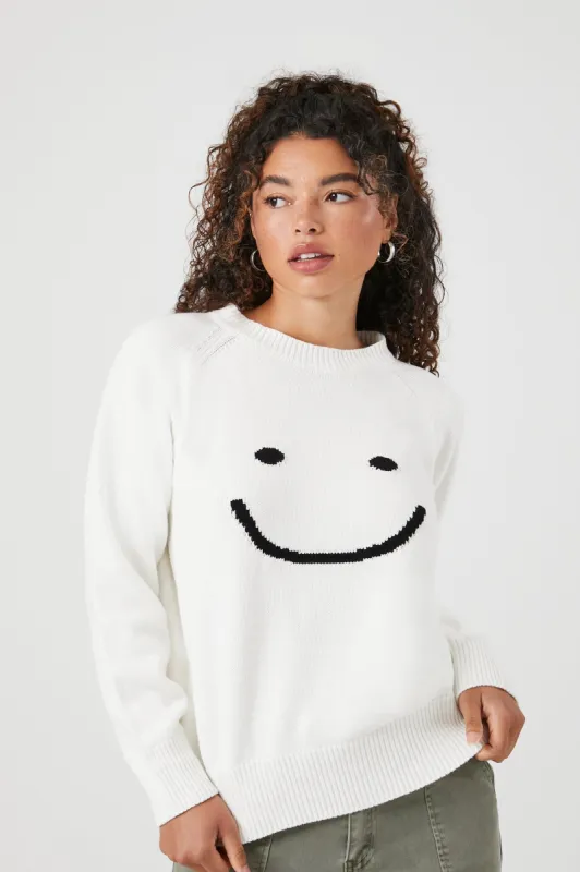 Chandail en tricot à imprimé Happy Face sold by Urban Planet
