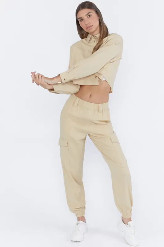 Pantalon de jogging cargo décontracté en tencel sold by Urban Planet