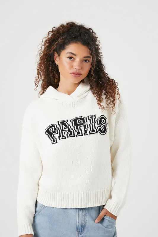 Paris Knit Sweater Hoodie sold by Urban Planet