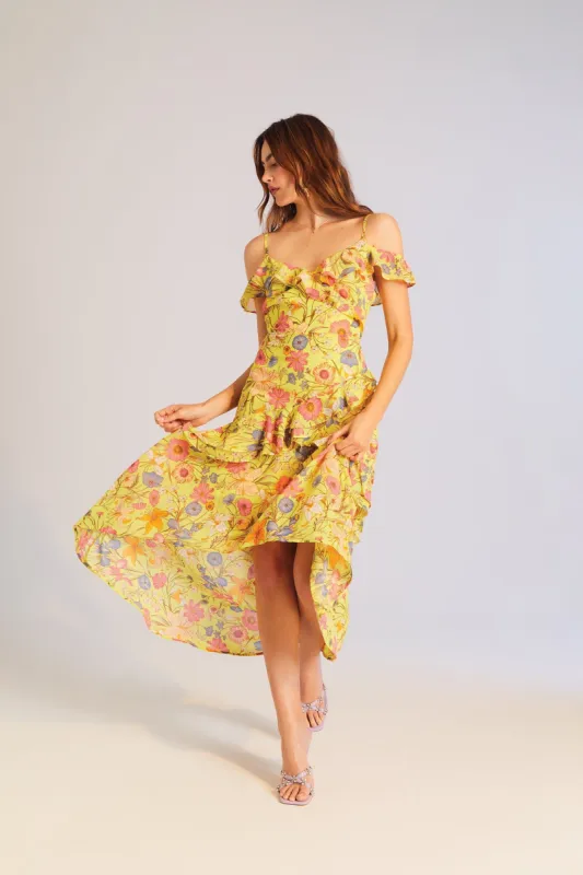 Floral Print High-Low Dress sold by Urban Planet