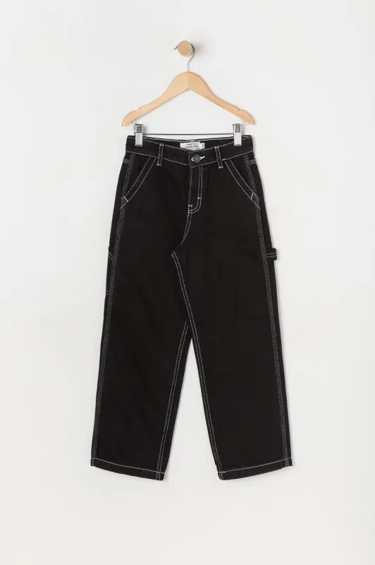 Girls High-Rise Contrast Stitch Carpenter Jean sold by Urban Planet