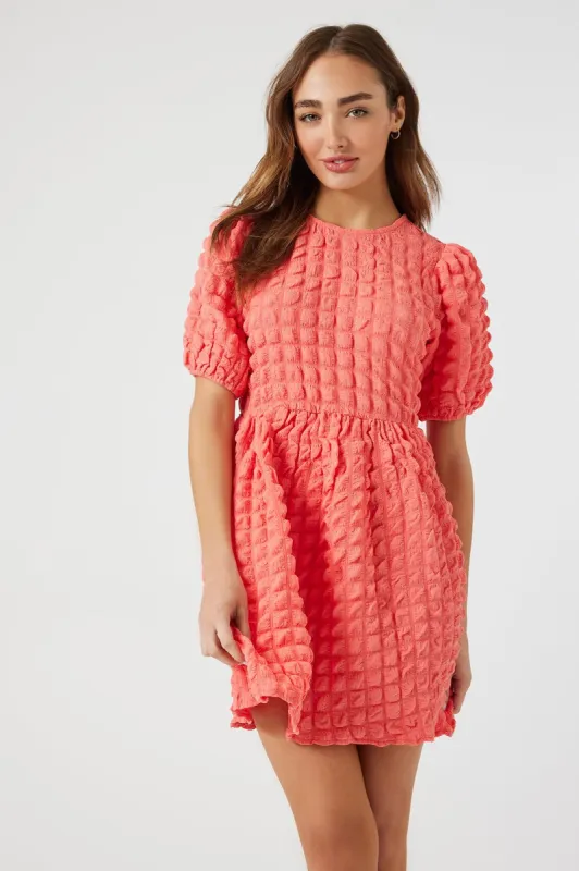 Textured Puff Sleeve Mini Dress sold by Urban Planet