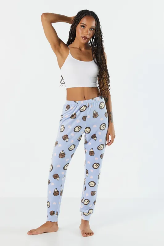 Jogger de pyjama en velours avec motif de hérisson sold by Urban Planet