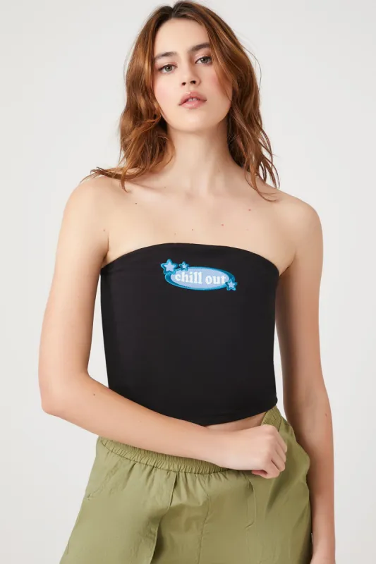 Haut tubulaire avec motif brodé Chill Out sold by Urban Planet