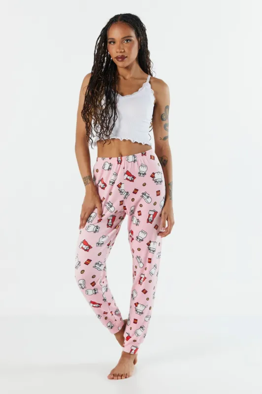 Kitten Present Print Velour Pajama Jogger sold by Urban Planet