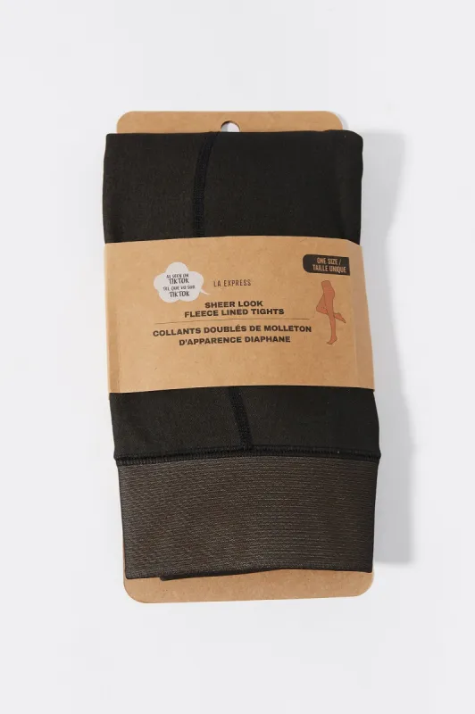 Sheer Look Fleece Lined Tights sold by Urban Planet