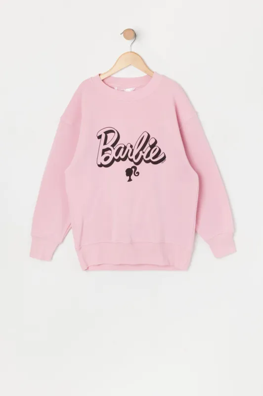 Barbie™ Girls White Graphic Fleece Sweatshirt sold by Urban Planet
