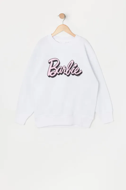 Barbie™ Girls Pink Graphic Fleece Sweatshirt sold by Urban Planet