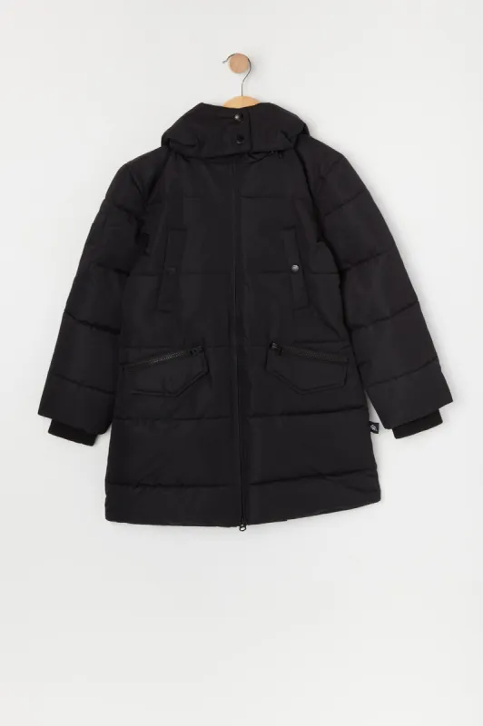 Girls Quilted Parka sold by Urban Planet