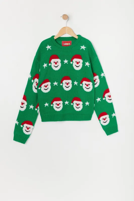 Girls Santa Print Knit Sweater sold by Urban Planet