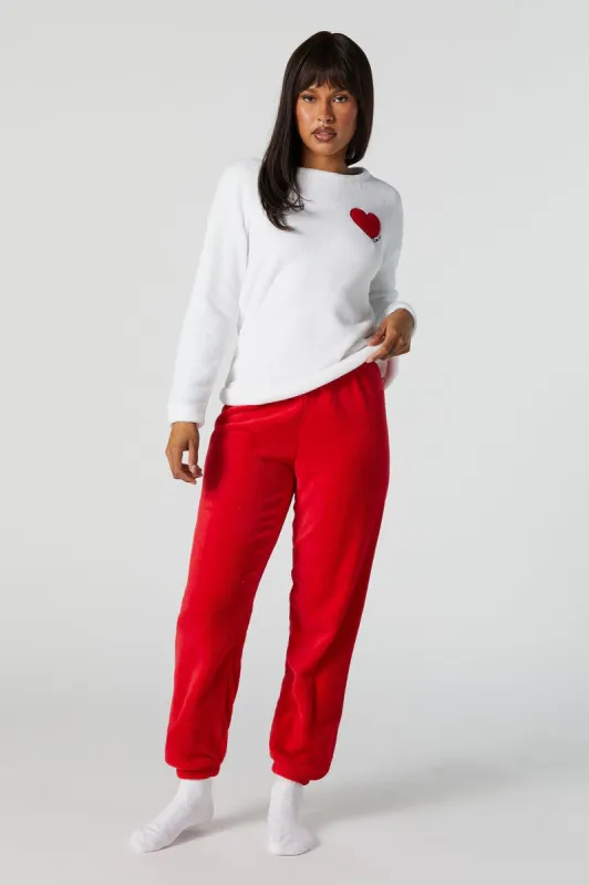 Plush Love You 2 Piece Pajama Set sold by Urban Planet