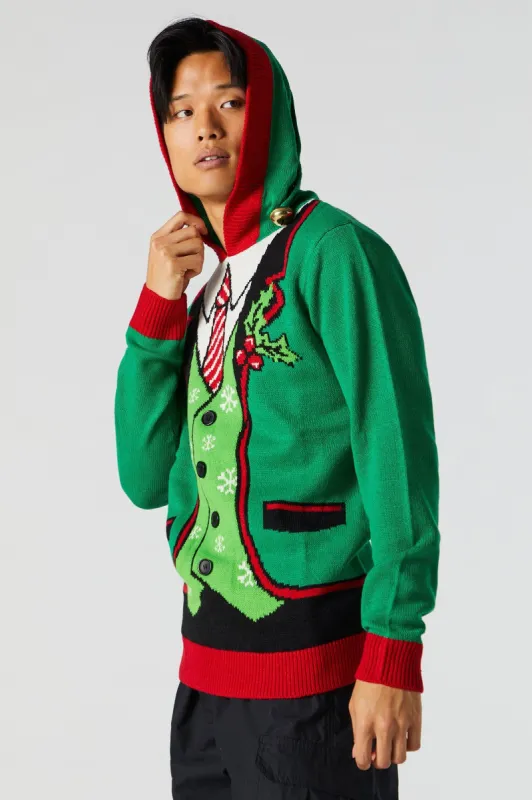 Elf Ugly Hooded Xmas Sweater sold by Urban Planet
