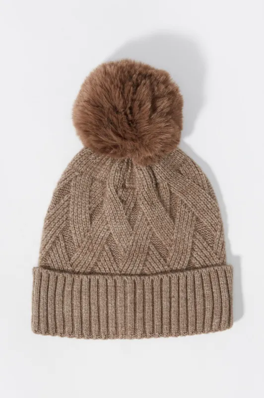 Diamond Cable Knit  Beanie sold by Urban Planet